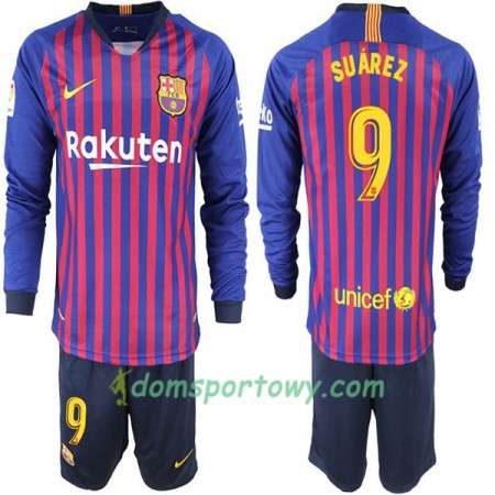 Koszulka FC Barcelona Suarez 9 Dziecięcy Domowe Koszulki Piłkarskie 2018-2019 Długi Rękaw